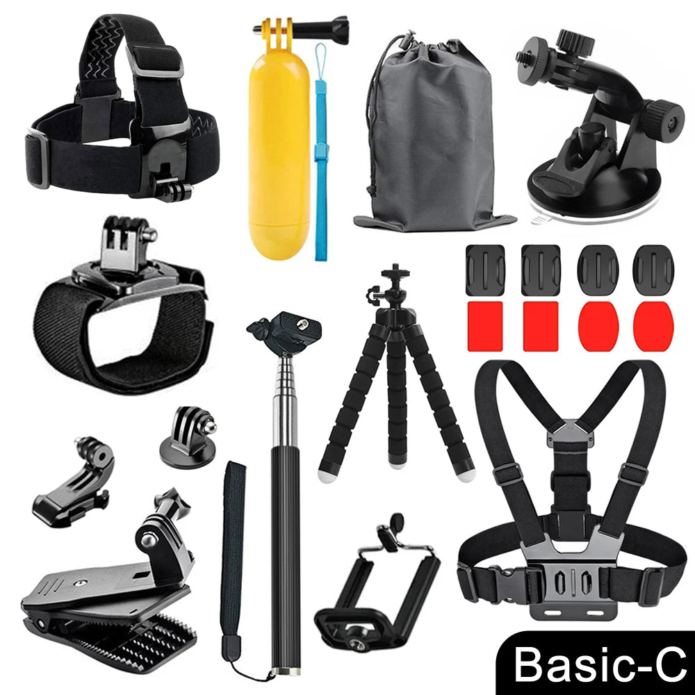 ORBMART for GoPro Accessories Set for Go Pro Hero 13 12 11 10 9 8 7 6 5 4 Black Mount for DJI Insta360 for Sjcam Action Camera