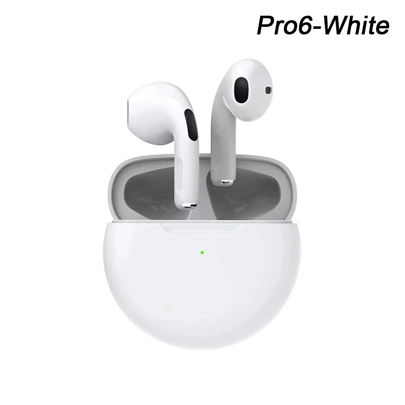 Pro 6 TWS Wireless Earphones: Bluetooth, Mini Stereo Sport Headset for Xiaomi, Android