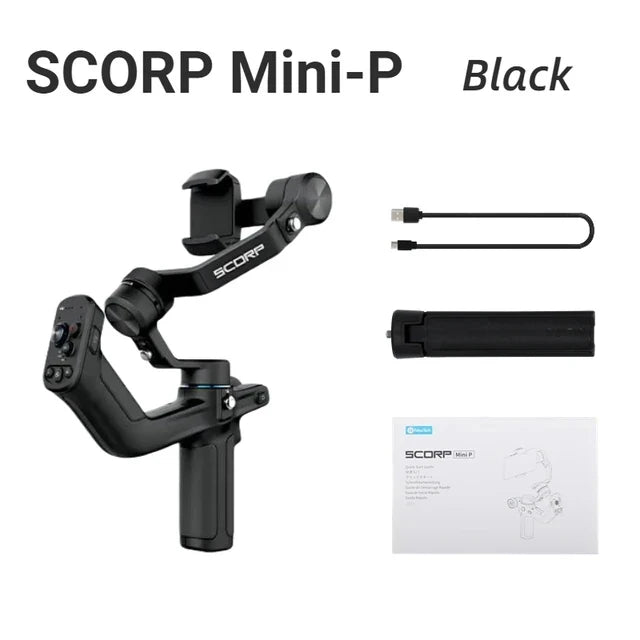 FeiyuTech SCORP MINI-P 3-Axis Handheld Gimbal for Smartphones with Tripod – 520g Load, 2200mAh Battery