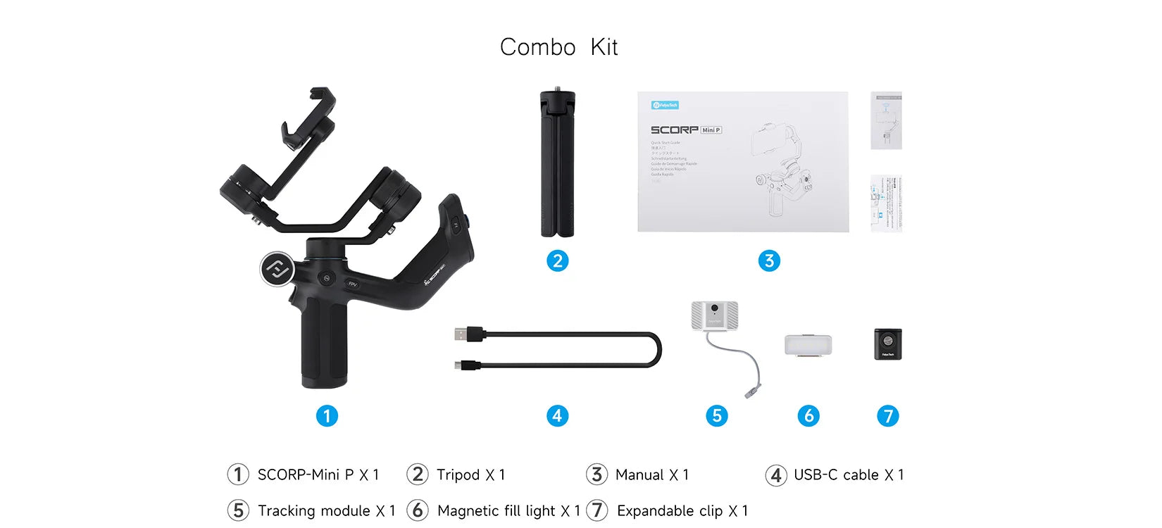 FeiyuTech SCORP MINI-P 3-Axis Handheld Gimbal for Smartphones with Tripod – 520g Load, 2200mAh Battery