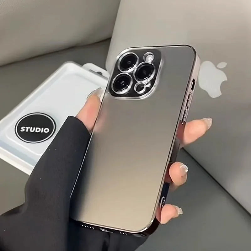 Fashion AG Slim Matte Case for iPhone 11 12 13 14 15 16 Pro Max iPhone 15 Pro Glass L16ProMax ens Protector Plating Bumper Cover 1