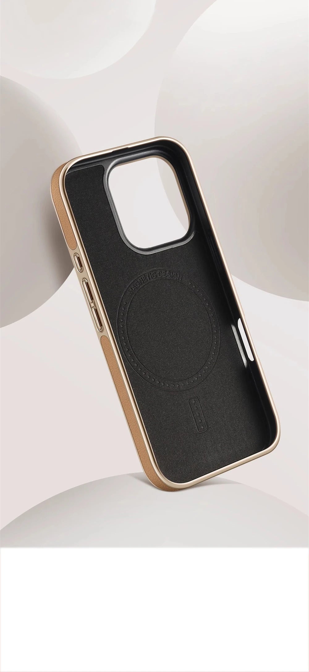 Business Leather For Magsafe Magnetic Wireless Charging Case For iPhone 16 Pro Max 15 14 13 Plating Soft Frame Shockproof Cover